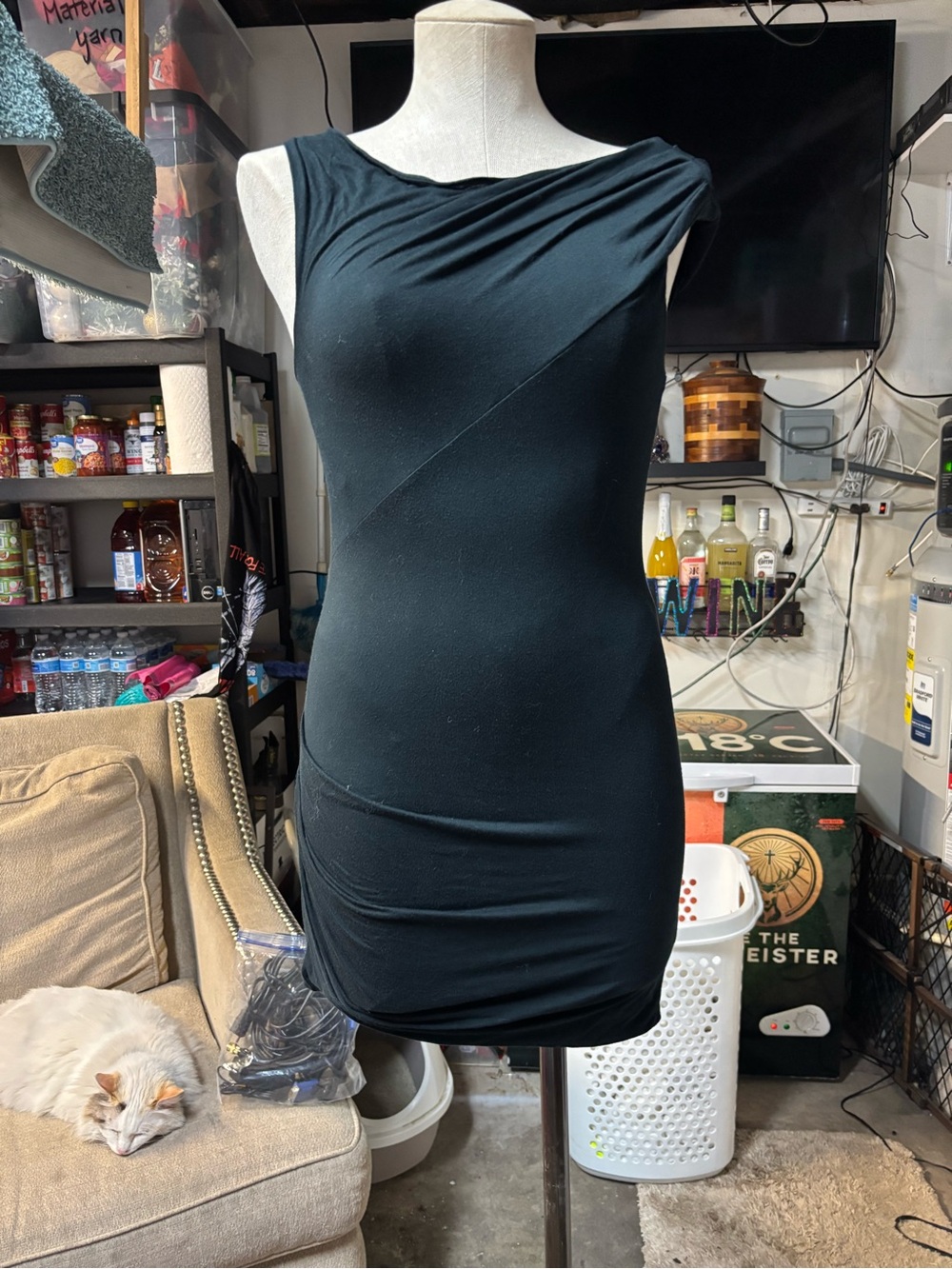 Juicy Couture Black Ruched Sleeveless Mini Dress